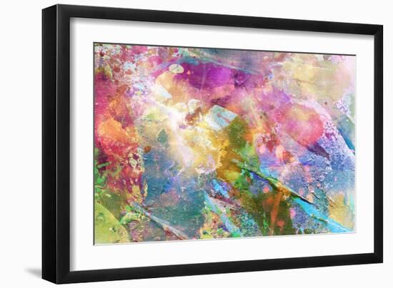 Abstract Grunge Texture With Watercolor Paint Splatter-run4it-Framed Art Print