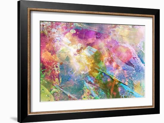 Abstract Grunge Texture With Watercolor Paint Splatter-run4it-Framed Art Print