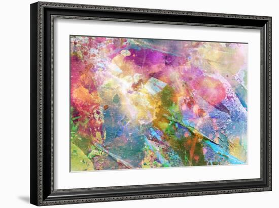 Abstract Grunge Texture With Watercolor Paint Splatter-run4it-Framed Art Print