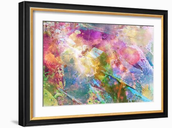 Abstract Grunge Texture With Watercolor Paint Splatter-run4it-Framed Art Print