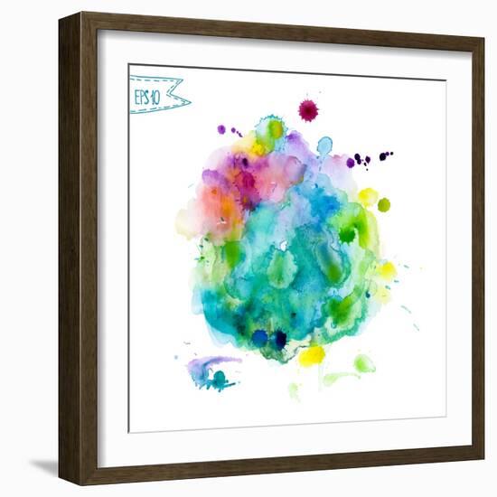 Abstract Hand Drawn Watercolor Background,Vector Illustration.-KaterinaS-Framed Art Print