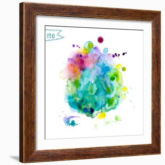 Abstract Hand Drawn Watercolor Background,Vector Illustration.-KaterinaS-Framed Art Print