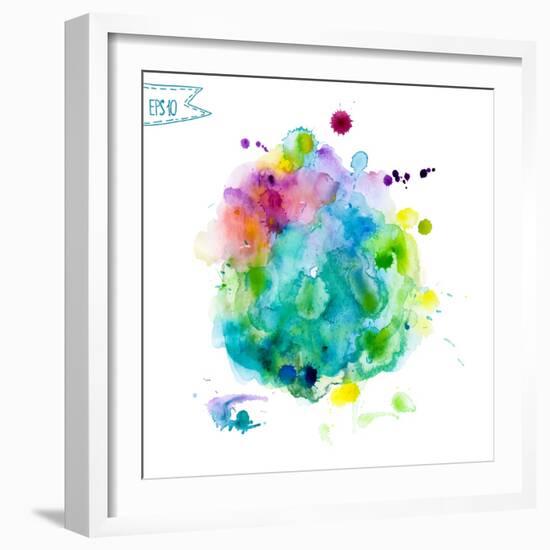 Abstract Hand Drawn Watercolor Background,Vector Illustration.-KaterinaS-Framed Art Print