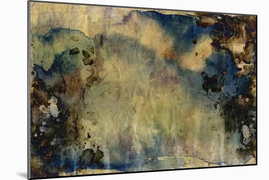 Abstract Hand Painted Watercolor Background on Grunge Paper Texture-run4it-Mounted Art Print