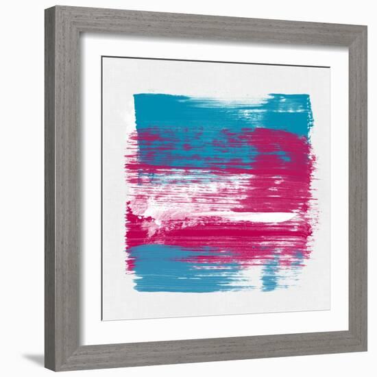 Abstract Hibiscus and Blue-Emma Moore-Framed Art Print