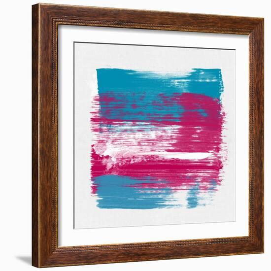 Abstract Hibiscus and Blue-Emma Moore-Framed Art Print