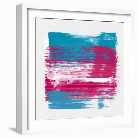 Abstract Hibiscus and Blue-Emma Moore-Framed Art Print