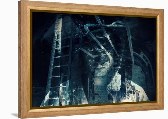 Abstract Horror Background, Dark Room with Ghost-Eugene Sergeev-Framed Premier Image Canvas