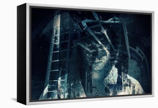 Abstract Horror Background, Dark Room with Ghost-Eugene Sergeev-Framed Premier Image Canvas