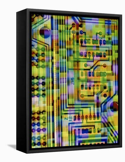 Abstract Image of a Circuit Board.-Tony Craddock-Framed Premier Image Canvas