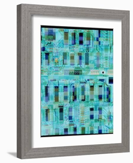 Abstract Image of a Circuit Board.-Tony Craddock-Framed Photographic Print