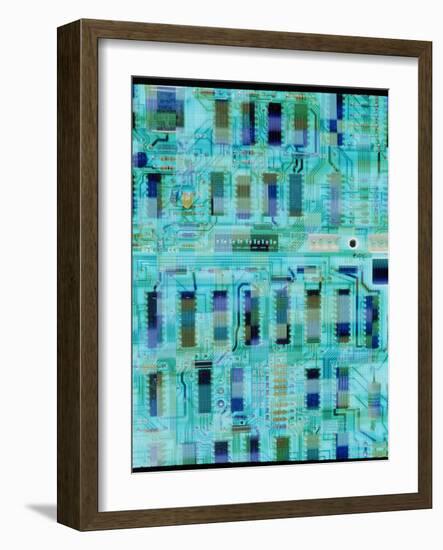 Abstract Image of a Circuit Board.-Tony Craddock-Framed Photographic Print