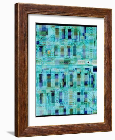 Abstract Image of a Circuit Board.-Tony Craddock-Framed Photographic Print