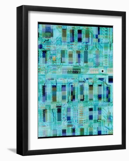 Abstract Image of a Circuit Board.-Tony Craddock-Framed Photographic Print