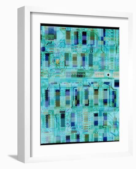 Abstract Image of a Circuit Board.-Tony Craddock-Framed Photographic Print