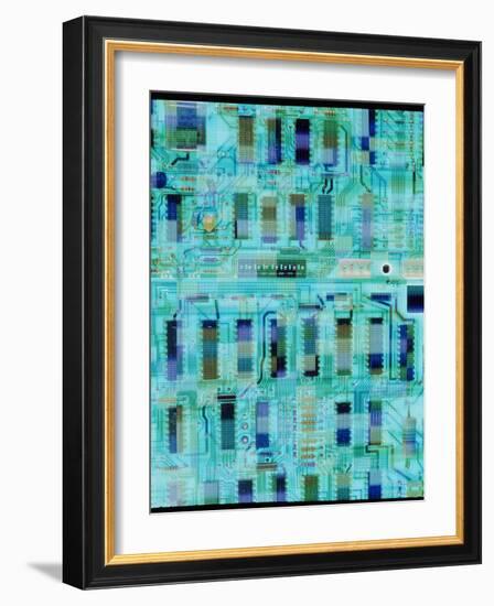 Abstract Image of a Circuit Board.-Tony Craddock-Framed Photographic Print