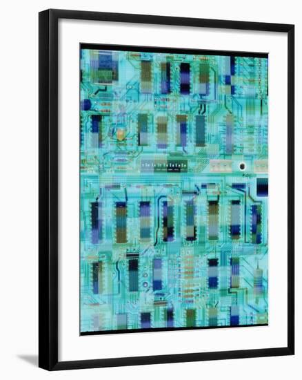 Abstract Image of a Circuit Board.-Tony Craddock-Framed Photographic Print
