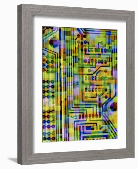 Abstract Image of a Circuit Board.-Tony Craddock-Framed Photographic Print