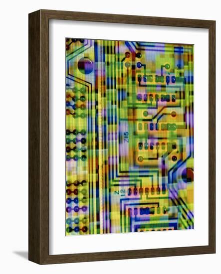 Abstract Image of a Circuit Board.-Tony Craddock-Framed Photographic Print