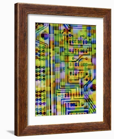 Abstract Image of a Circuit Board.-Tony Craddock-Framed Photographic Print