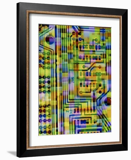 Abstract Image of a Circuit Board.-Tony Craddock-Framed Photographic Print