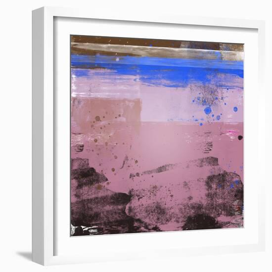 Abstract Indian Red and Blue-Emma Moore-Framed Art Print