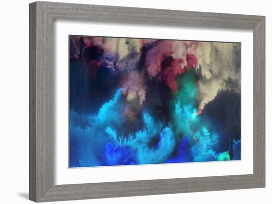 Abstract Ink Blob - Digital Edit Painting Background-run4it-Framed Art Print