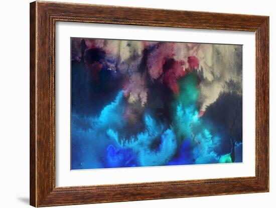 Abstract Ink Blob - Digital Edit Painting Background-run4it-Framed Art Print