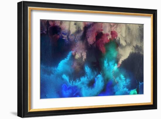 Abstract Ink Blob - Digital Edit Painting Background-run4it-Framed Art Print