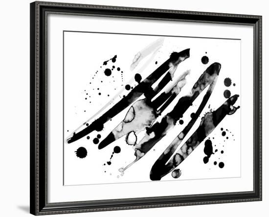 Abstract Ink Grunge Texture Vector on White Background-shooarts-Framed Art Print