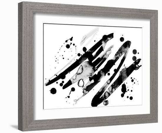 Abstract Ink Grunge Texture Vector on White Background-shooarts-Framed Art Print