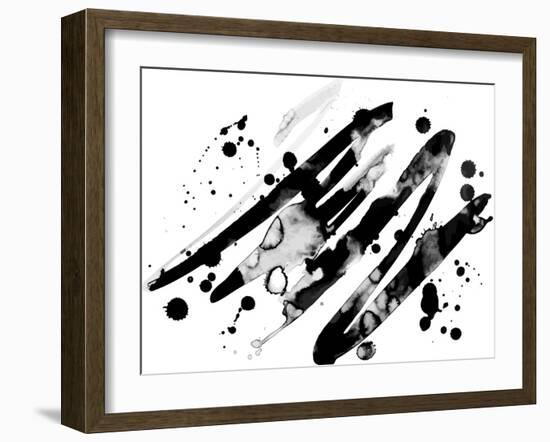 Abstract Ink Grunge Texture Vector on White Background-shooarts-Framed Art Print