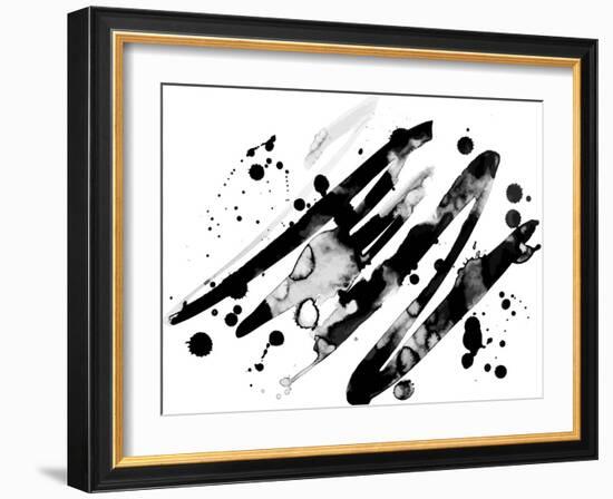 Abstract Ink Grunge Texture Vector on White Background-shooarts-Framed Art Print