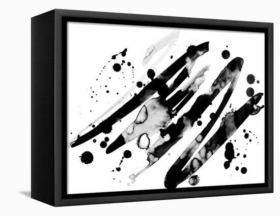 Abstract Ink Grunge Texture Vector on White Background-shooarts-Framed Stretched Canvas