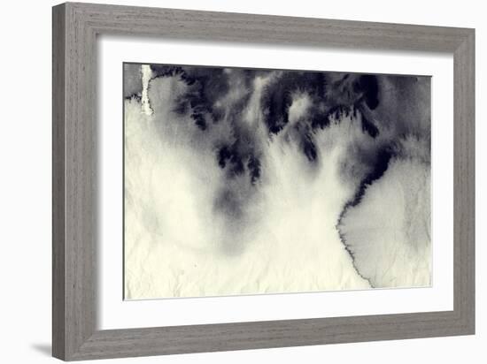 Abstract Ink Painting On Grunge Paper Texture-run4it-Framed Art Print