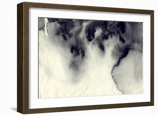 Abstract Ink Painting On Grunge Paper Texture-run4it-Framed Art Print