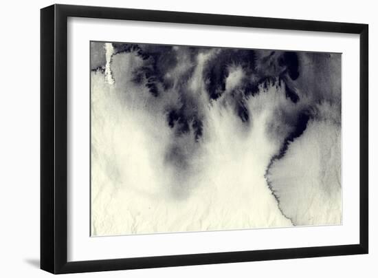 Abstract Ink Painting On Grunge Paper Texture-run4it-Framed Art Print