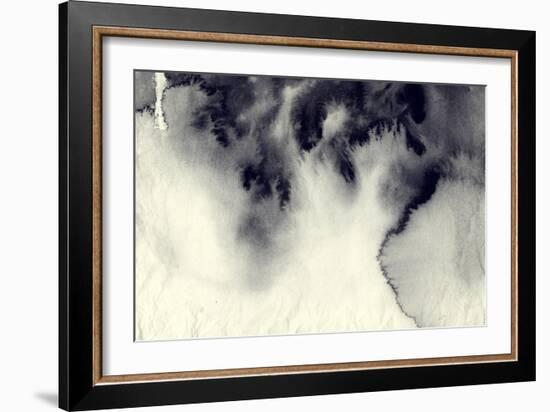 Abstract Ink Painting On Grunge Paper Texture-run4it-Framed Art Print