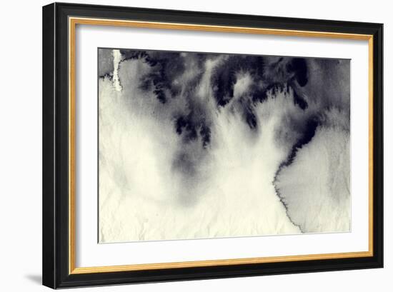 Abstract Ink Painting On Grunge Paper Texture-run4it-Framed Art Print