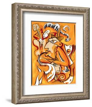 Abstract Jazz Quartett-null-Framed Art Print