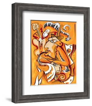 Abstract Jazz Quartett-null-Framed Art Print
