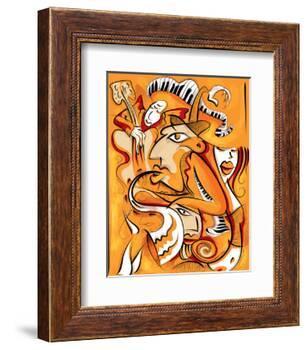 Abstract Jazz Quartett-null-Framed Art Print