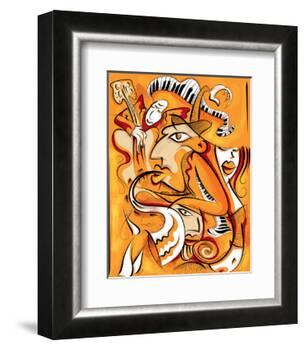 Abstract Jazz Quartett-null-Framed Art Print