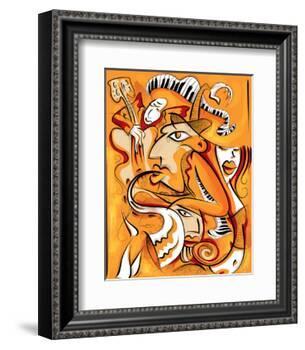 Abstract Jazz Quartett-null-Framed Art Print