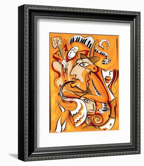 Abstract Jazz Quartett-null-Framed Art Print