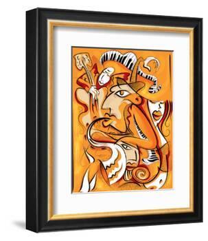 Abstract Jazz Quartett-null-Framed Art Print