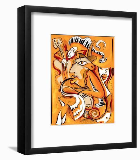 Abstract Jazz Quartett-null-Framed Art Print