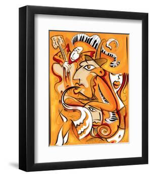 Abstract Jazz Quartett-null-Framed Art Print