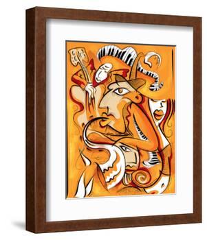 Abstract Jazz Quartett-null-Framed Art Print