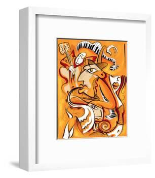 Abstract Jazz Quartett-null-Framed Art Print